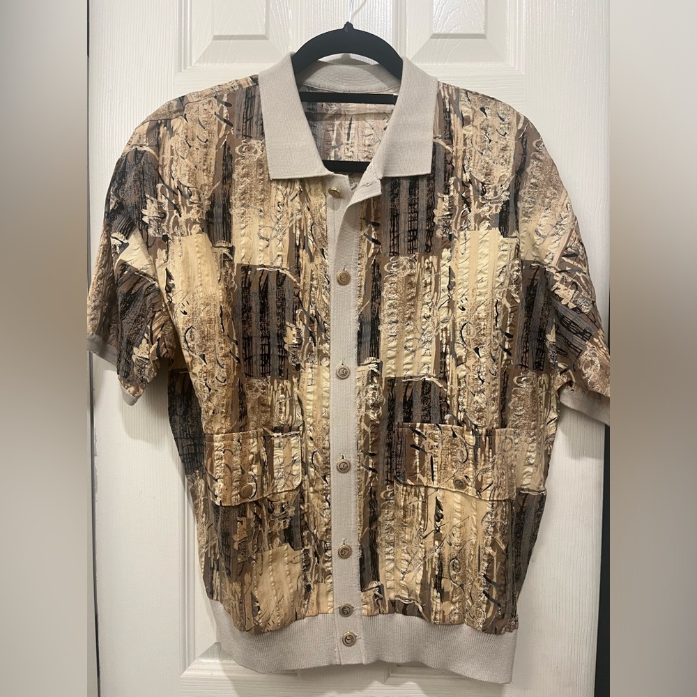 1980’s vintage marbeled design dress shirt